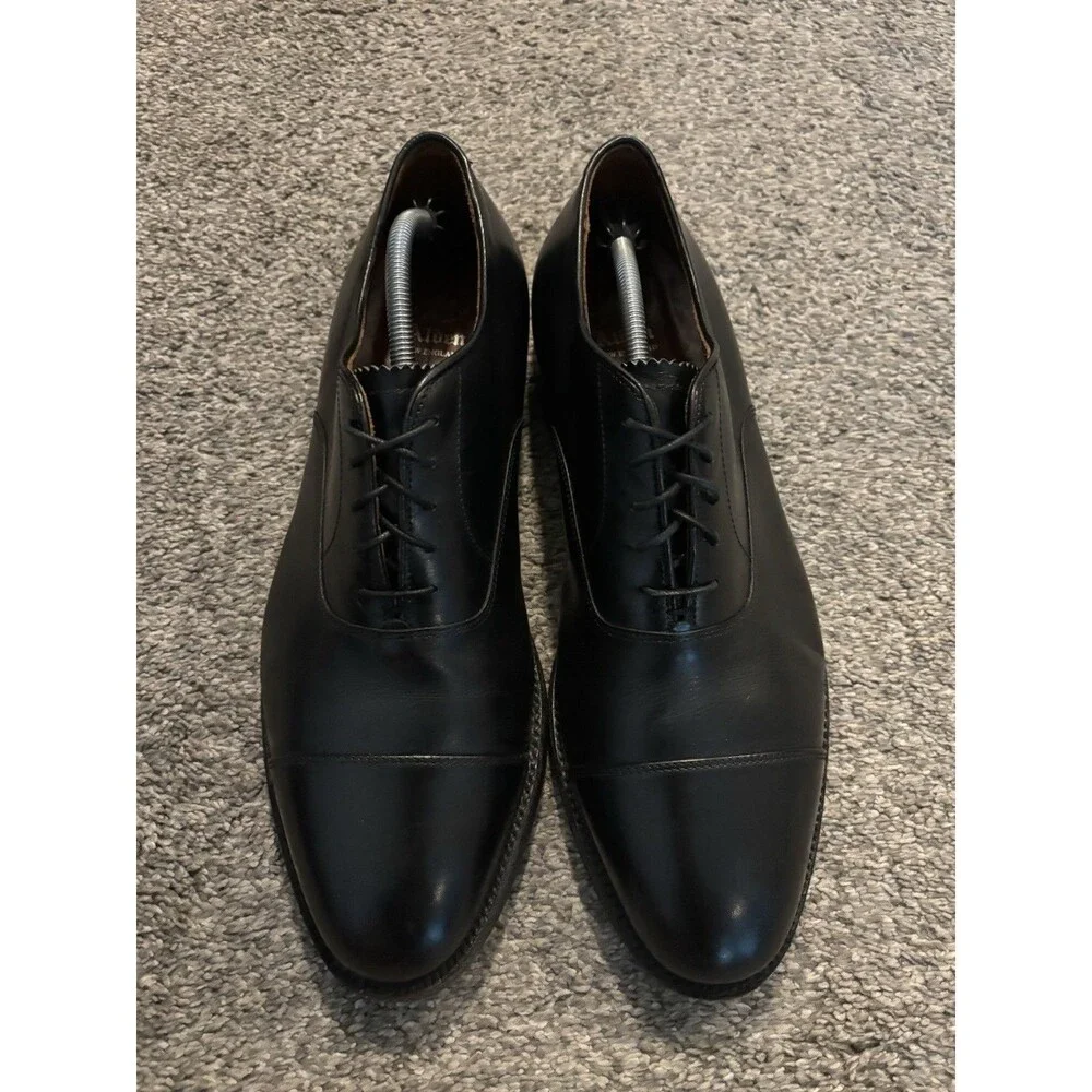 Alden 907 Dress Shoes Size 12.5 B/D Black Calfskin Cap Toe Balmoral Oxford